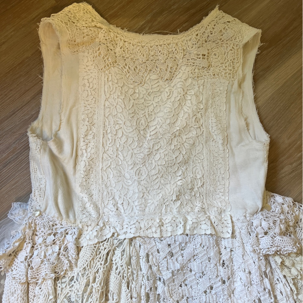 Handmade Wedding Dress White Lace Boho Fairycore Size L XL - Picture 16 of 16
